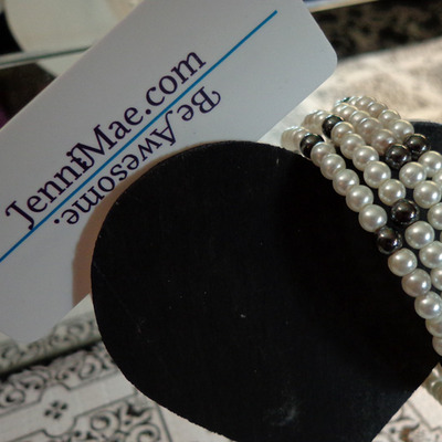 Black and white wrap bracelet