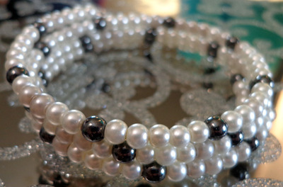 Black and White Wrap Bracelet