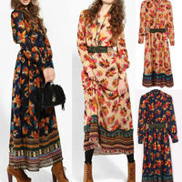  Patterned Maxi Dress - Thumbnail 1