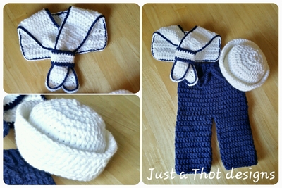 Navy Seaman Outfit - Crochet