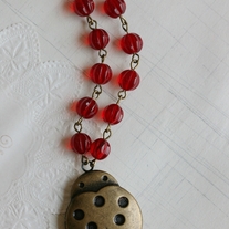 lucky ladybug locket long necklace - Thumbnail 1