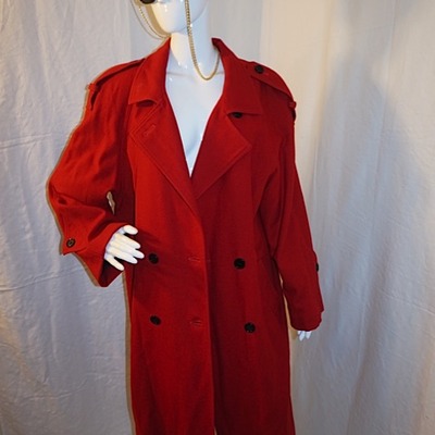 Vintage international red wool coat, size xl