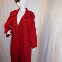 Vintage International Red Wool Coat, Size XL - Thumbnail 3