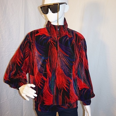 Vintage ads red/black flor jacket,size  m