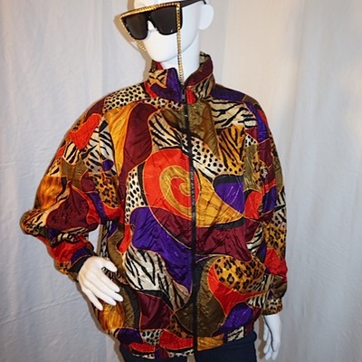 Vintage cactus colorful bomber, size 1x