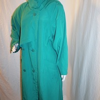 Vintage Cyclone Green Trenchcoat w/ belt, Size 3X - Thumbnail 2