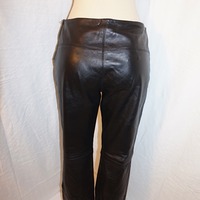 Vintage Express Black Leather Pants,  Size 7-8 - Thumbnail 1