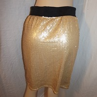 Vintage Dee Collection Gold Sequins Skirt, Size  L - Thumbnail 3