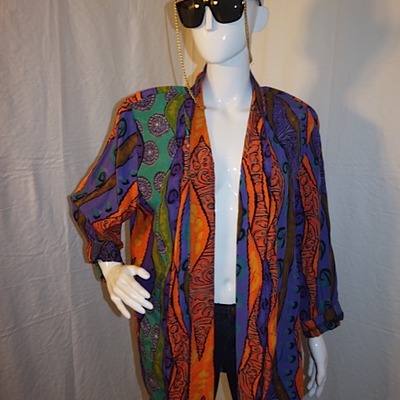Vintage sharon anthony purple/orange throw blazer, size 2x