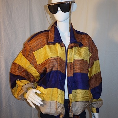 Vintage purple/ yellow bomber, size 1x