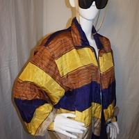 Vintage Purple/ Yellow Bomber, Size 1X - Thumbnail 1
