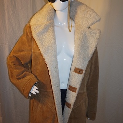Vintage lakeland brown suede coat,  size xl
