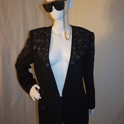 Vintage john meyer black sequins blazer, size  m-l