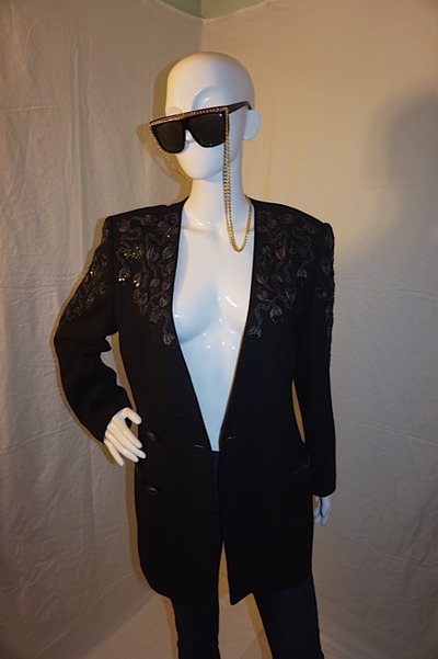 Vintage john meyer black sequins blazer, size  m-l