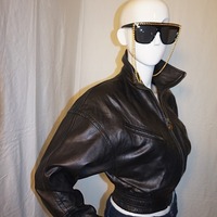 Vintage Romedeno Black Leather Jacket, Size S - Thumbnail 2