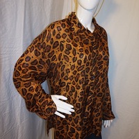 Vintage Leopard Long Sleeve Top, Size 1X  - Thumbnail 1