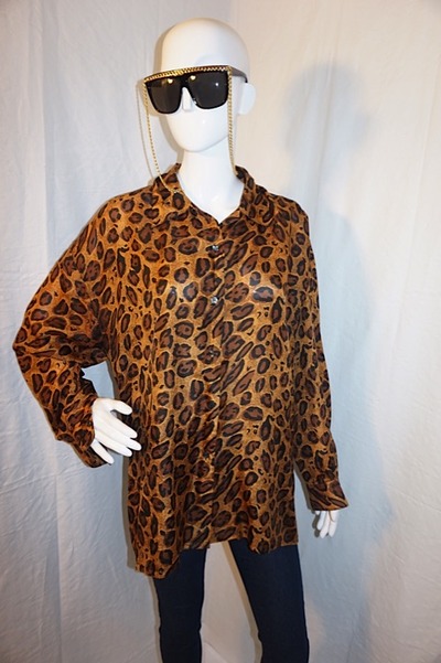 Vintage leopard long sleeve top, size 1x 