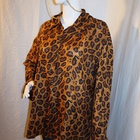 Vintage Leopard Long Sleeve Top, Size 1X  - Thumbnail 2