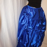 Vintage Blue Puffy Ruffle handmade Skirt, Size S-M - Thumbnail 1