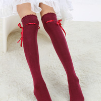Japanese sweet lace bowknot stockings  - Thumbnail 4