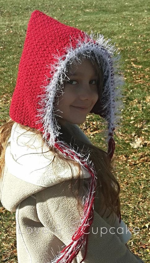 Child Red Pixie Hat, Gnome Hat, Sizes 3yrs - 12yrs You choose color, Great gift FREE SHIPPING
