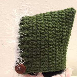 Crochet Green Pixie Hat. Gnome Hat. Hobbit. 0-3 months - Thumbnail 1