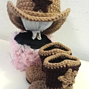Crochet Cowboy Boots. You choose size and color. FREE SHIPPING - Thumbnail 3