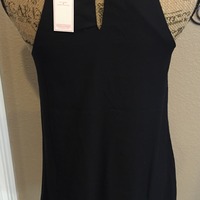 Black Shift Dress with Fringe and Beaded Collar - Thumbnail 2