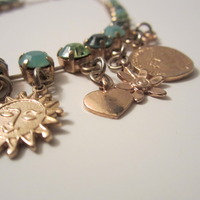 NEW Emerald Green Swarovski Charm Necklace Import by Tsarina Jewelry - Thumbnail 2