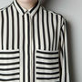 Black and White Striped Blouse-2