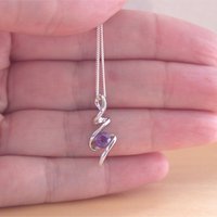 925 Amethyst Pendant & 18" Sterling Silver Chain/Amethyst Necklace/Amethyst Jewellery/Amethyst Jewelery/February Birthstone/Purple Amethyst - Thumbnail 3