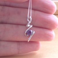 925 Amethyst Pendant & 18" Sterling Silver Chain/Amethyst Necklace/Amethyst Jewellery/Amethyst Jewelery/February Birthstone/Purple Amethyst - Thumbnail 2