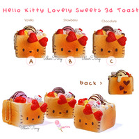 Hello-Kitty Lovely Sweets Toast Squishy with Icecream scoop & Strawberries - Thumbnail 1