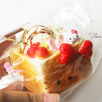 Hello-Kitty Lovely Sweets Toast Squishy with Icecream scoop & Strawberries - Thumbnail 2