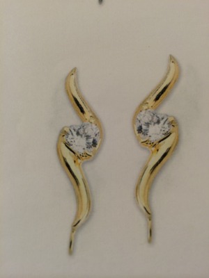 S swirl w/large heart cz