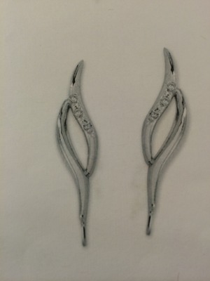 Double wire w/cz's/one side