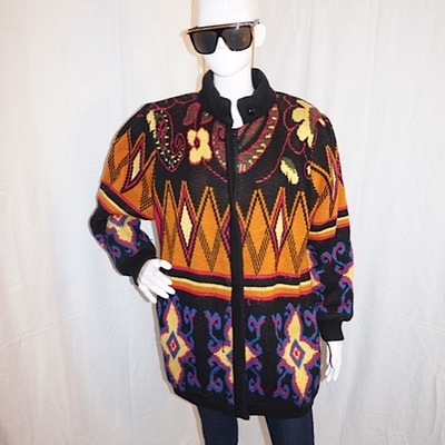 Vintage aztec print coat,  size 1x