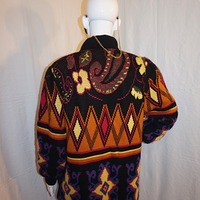 Vintage Aztec Print Coat,  Size 1X - Thumbnail 3