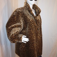 Vintage Leopard Coat, Size 1X - Thumbnail 1