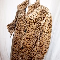 Vintage Leopard Coat, Size 1X - Thumbnail 2