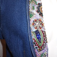 Vintage I.B. Diffusion Jean Blazer w/ Jewels, Size L - Thumbnail 2