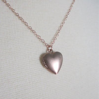 Little heart locket on rose gold filled chain  - Thumbnail 2