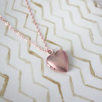 Little heart locket on rose gold filled chain  - Thumbnail 4