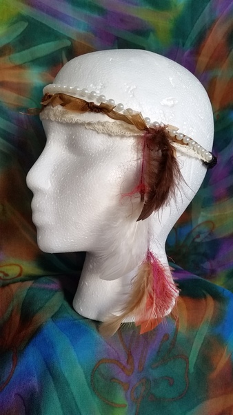 Short BOHO Feather headband