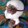 Leopard print flower headband w/ matching hair clip-2