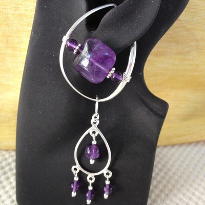 Amethyst w/oval front dangle