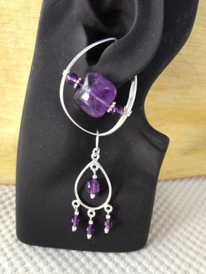 Amethyst w/oval front dangle
