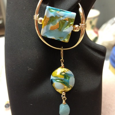 Blue/green/yellow venetican glass