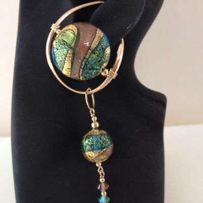 Green/brown/yellow venetian glass