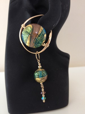 Green/Brown/Yellow Venetian Glass